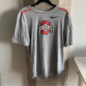 Nike dri-fit Ohio State Gray and Red Men's Tee